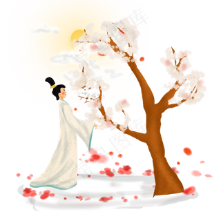 中秋节传统人物嫦娥与玉兔