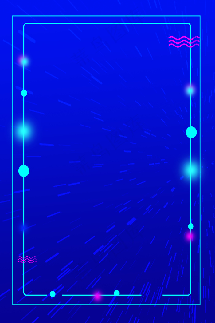 蓝色渐变科技边框科幻环绕星轨背景