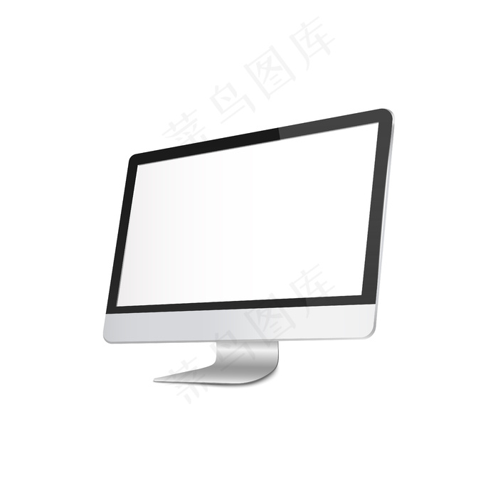 显示器或桌面模型样机，白屏逼真eps,ai矢量模版下载