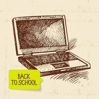 复古手绘回到学校插图