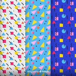 彩色孟菲斯图案包