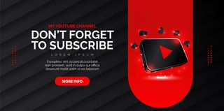 Youtube黑色背景社交媒体设计
