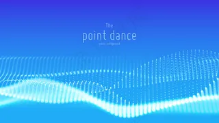 矢量抽象蓝色粒子波、点阵列、浅景深