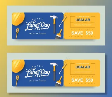 美国劳动节礼品促销优惠券横幅banner背景。精美的劳动节优惠券。 美国劳动节礼品促销优惠券横幅banner背景。精美的劳动节优惠券。