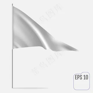 逼真的三角旗模板。三角旗