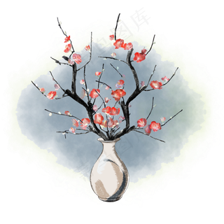 冬季红色唯美梅花