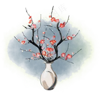 冬季红色唯美梅花