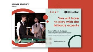 台球概念横幅banner模型样机