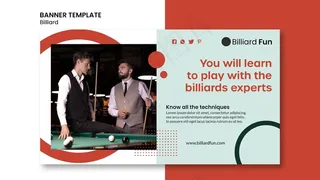 台球概念横幅banner模型样机