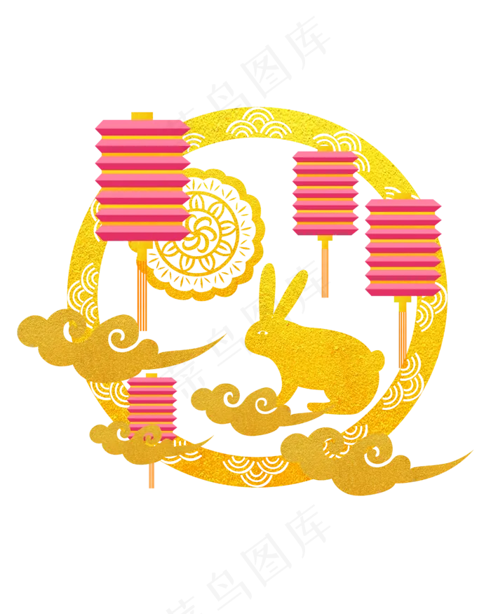 黄色中秋装饰(3545X5315(DPI:300))psd模版下载