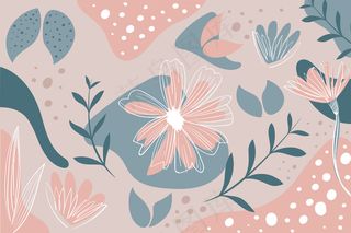 有机形状手绘抽象壁纸