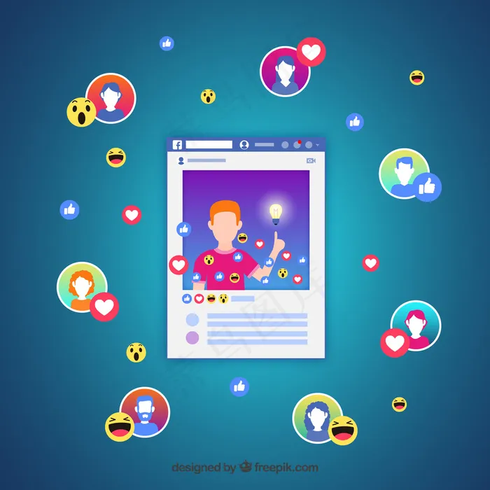渐变色的Facebook影响者背景eps,ai矢量模版下载
