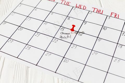 有坏习惯标记的日历