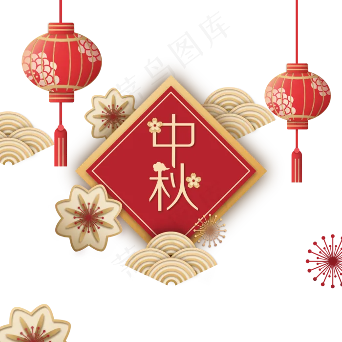 中秋节剪纸风(2000X2000(DPI:300))psd模版下载
