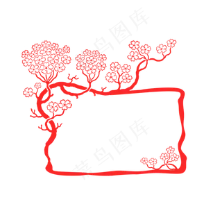 梅花图案中国风边框