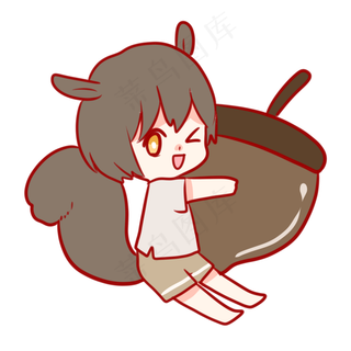 抱着橡果的松鼠