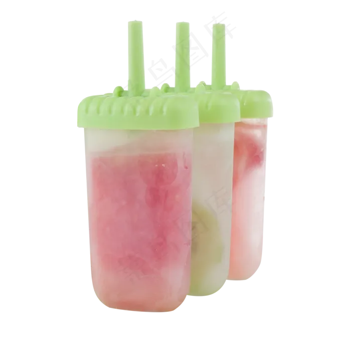 三条美味的水果冰棍(2000X2000(DPI:300))psd模版下载