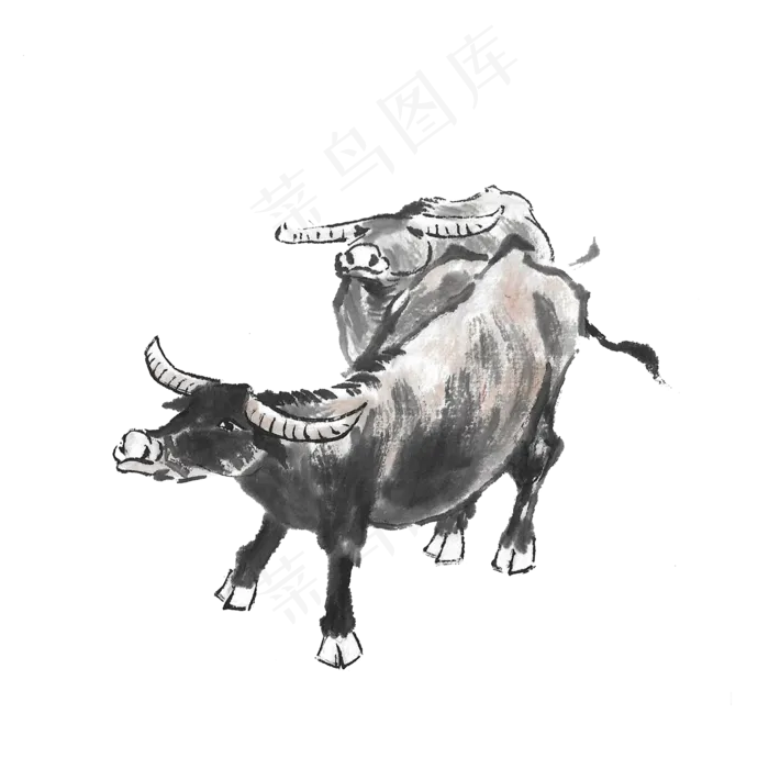 水墨新年牛年(2000X2000(DPI:300))psd模版下载