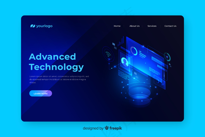 高级技术概念登录页eps,ai矢量模版下载