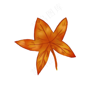 秋叶枫叶元素手绘黄色秋天商用元