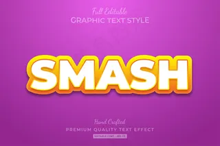 粉碎卡通可编辑自定义文本样式效果溢价