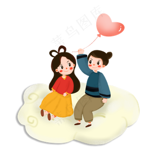 七夕情人节卡通设计元素