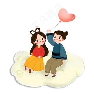 七夕情人节卡通设计元素