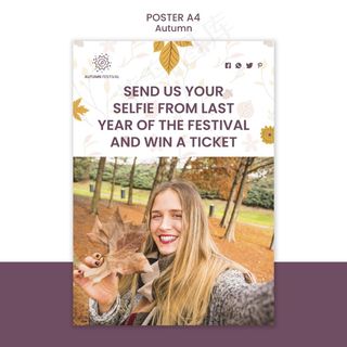 秋季演唱会海报模板