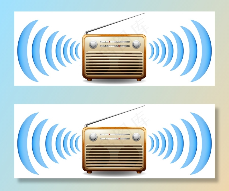 声波收音机eps,ai矢量模版下载