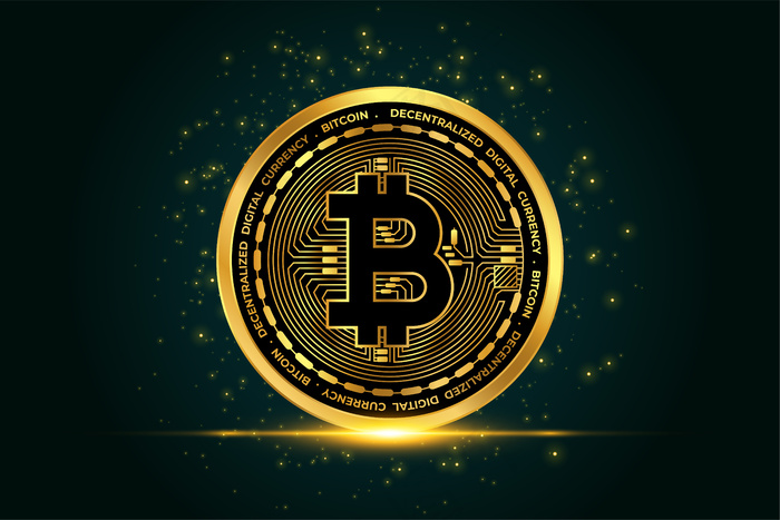 加密货币比特币金币背景
