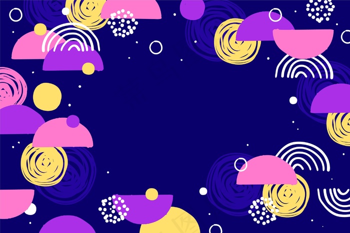 手绘抽象形状背景eps,ai矢量模版下载