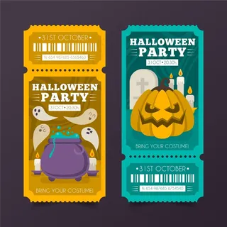 平面设计的万圣节门票