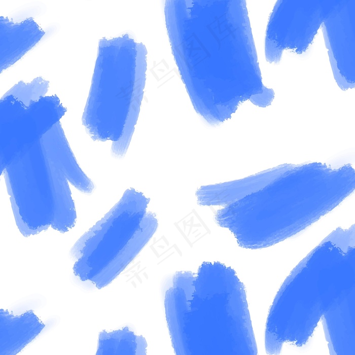 抽象蓝笔画图案eps,ai矢量模版下载