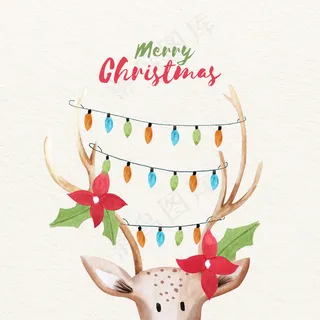 水彩画圣诞背景概念