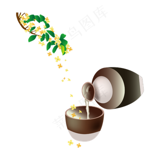 矢量中秋装饰桂花酒