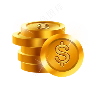 免扣卡通黄色金币
