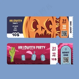平面设计万圣节门票