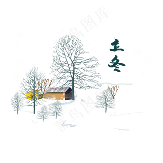 立冬节气雪景冬季素材