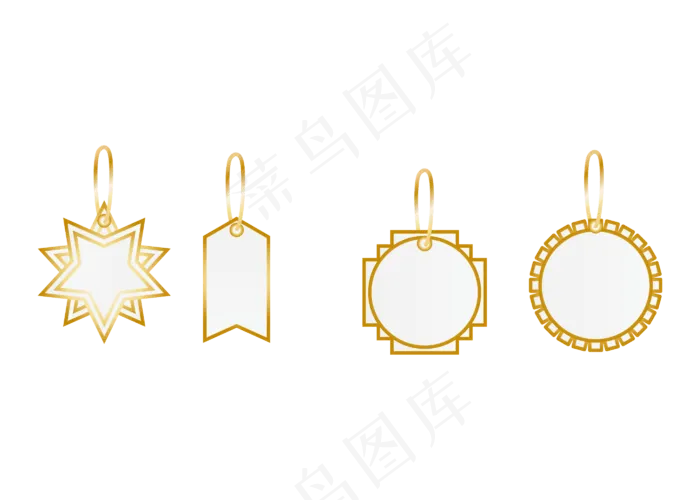 元旦金色吊饰(2000X2000(DPI:300))ai矢量模版下载