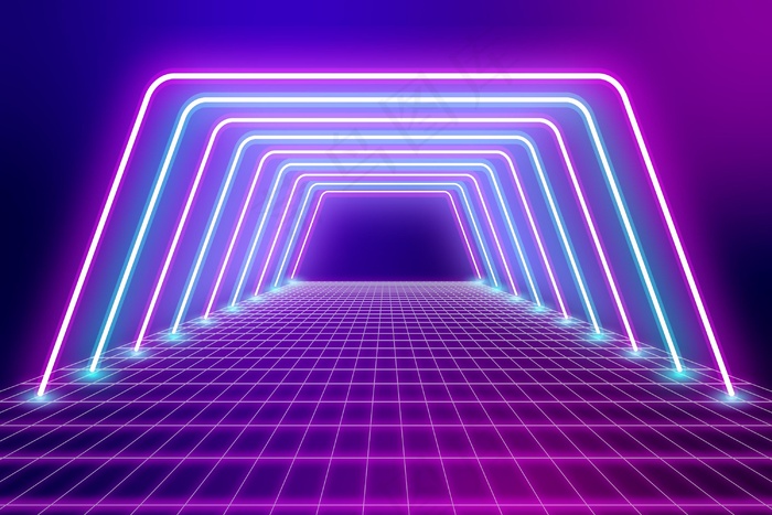 抽象霓虹灯背景eps,ai矢量模版下载