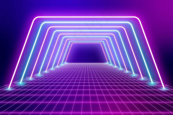 抽象霓虹灯背景eps,ai矢量模版下载