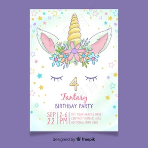 独角兽女孩生日请柬