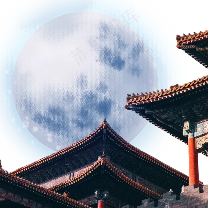 中秋屋檐赏月(2000X2000(DPI:72))psd模版下载