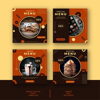 美食与烹饪社交媒体帖子推广模板