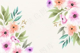 水彩花卉优雅壁纸