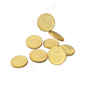 C4D双十一电商装饰金币堆