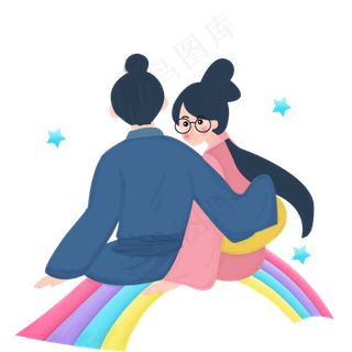 创意矢量七夕情人节素材