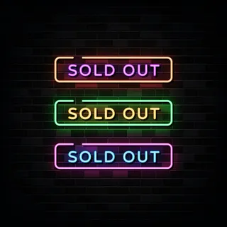 已售罄的霓虹灯标志模板。