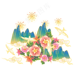 大幅国潮国庆素材