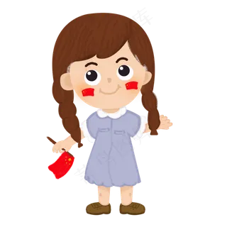 手绘国庆节旅游女孩设计元素